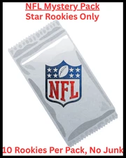 NFL Mystery Card Pack - 10 Rookie Cards - Star RC Only, No Junk