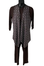 Attitudes by Renee 3-Piece Wardrobe Set w/ Reversible Vest Espresso