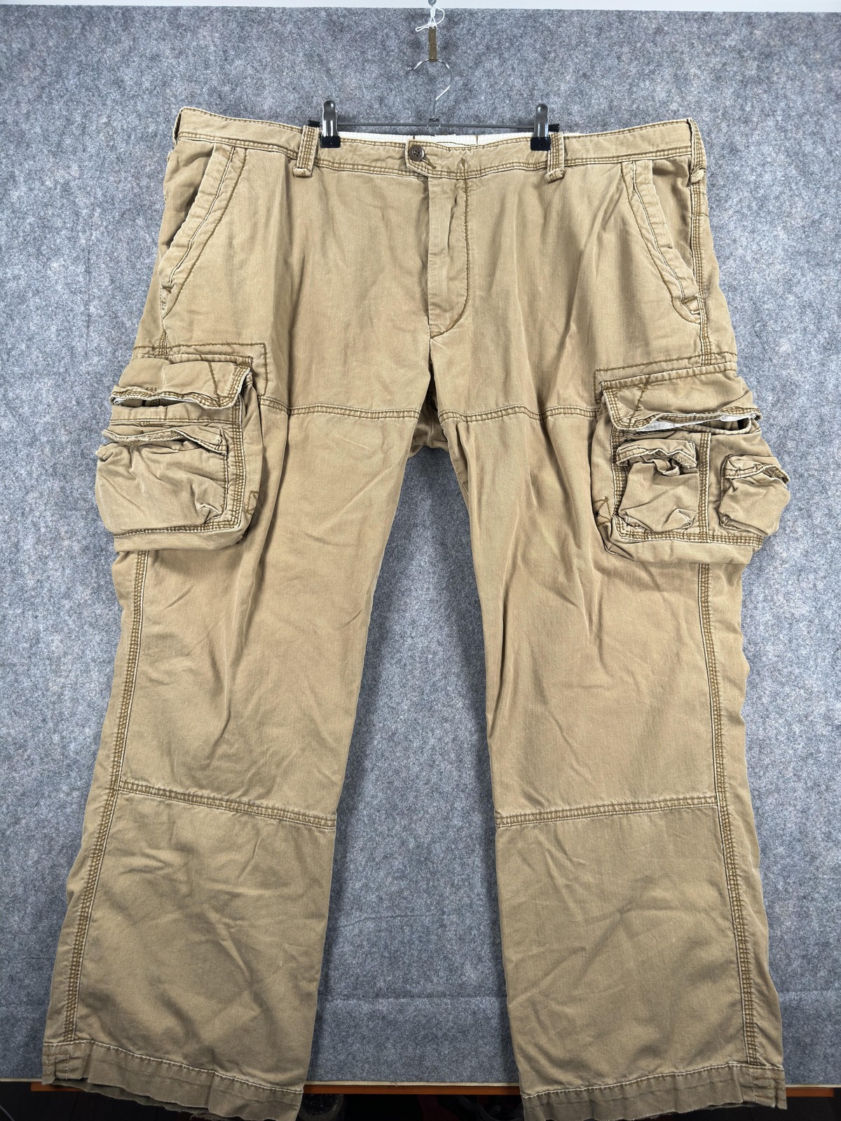 Polo Ralph Lauren Cargo Pants Mens 48x32 Khaki Distressed Utility Multi Pocket