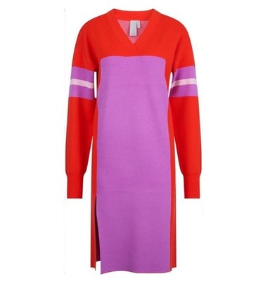 Sportalm Kitzbühel women's dress long sleeve knitted dress red purple size 36 New