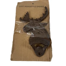 Rustic Cast Iron Moose New Hampshire Wall Mount Bottle Opener Bar Decor Gift