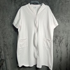 Miss Elaine Robe White Classic Full Zip Tassel Sleepwear LG/XLPockets Vintage