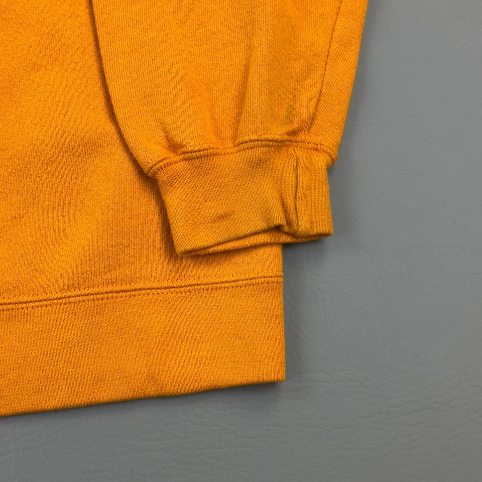 Vintage Adidas Sweatshirt Boys Large Orange Crewneck Logo Pullover USA Made 90s - Image 3 of 4