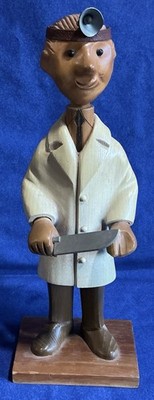 Vintage 12  Romer Surgeon Doctor Hand-Carved Wooden Italy Sculpture MD