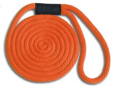 3/8" x 10' Solid Braid Dock Lines - Orange - Made in USA