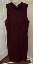 Aqua Burgundy Lace Dress Size Large 612
