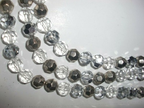 NEW~ERICA LYONS~MULTI STRAND~SILVER TONE~FLOWER~RHINESTONSTONES~NECKLACE 16"+2"L - Picture 7 of 9