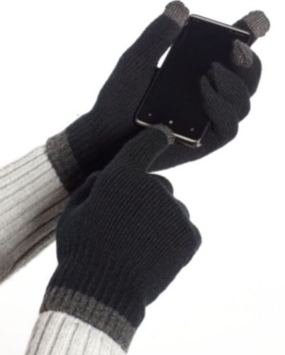 $61 Alfani Men Black Gray Touch Screen Stretch Fit Warm Winter Gloves One Size - Picture 2 of 4