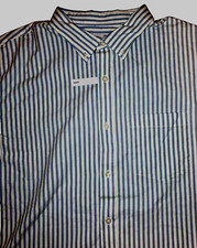 Old Navy Mens Shirt Size XXL Slim Fit Blue Stripes Button Up Front New With Tags