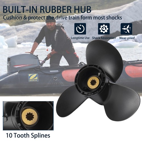 9 1/4 x 10 Aluminum Boat Prop 58100-90L60-019 fit Suzuki 10 Spline 8-20HP,RH - Picture 6 of 10