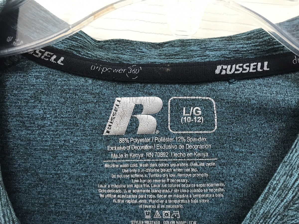 Russell Athletic DRI-POWER 360 Work Out Shirt Size 10 12