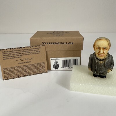 Harmony Ball Pot Bellys Historicals THOMAS EDISON Figurine PBHTE New Box Card