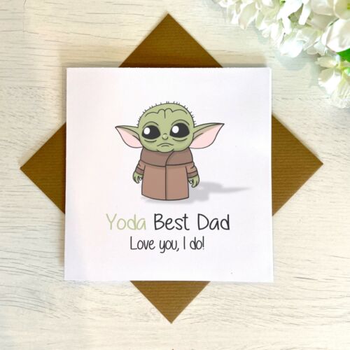 Yoda Best Dad / Daddy Karte, des Vaters Tag Mandalorianische Karte Für Papa - Bild 1 von 4