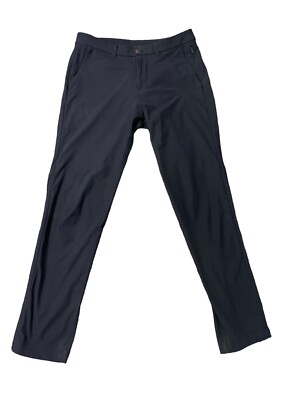 Lululemon Mens Commission Pants Sz 32x29 Navy Flat Front Classic Pockets *READ*