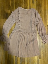 “Chicky” Zara long sleeve stripe dress detailed sleeves See Through  size xs/s