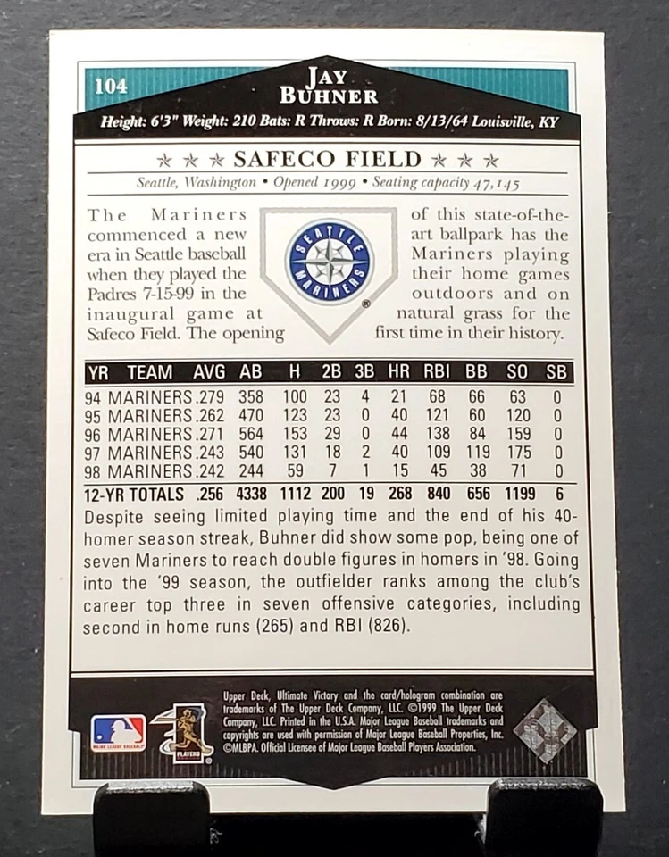 1999 Ultimate Victory #104 Jay Buhner MARINERS baseball card⚾️NM/MT - Image 2 of 2