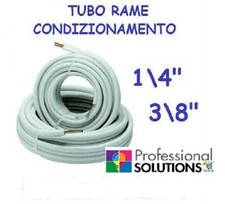 COPPIA TUBO RAME 1/4+3/8 DA 25 MT CONDIZIONATORE CLIMATIZZATORE CONDIZIONAMENTO