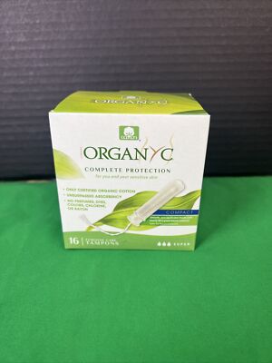 Organyc Organic Cotton Compact Tampon Super 16 Count EXP 09/26