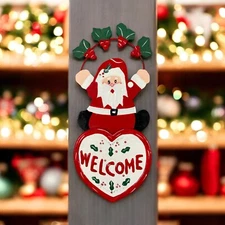 Roni Rohr Christmas Santa Claus Welcome 11" Wood Wall Décor [Vintage 1996]