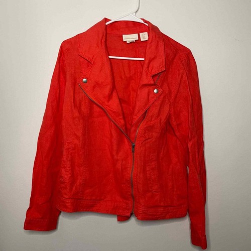 Cynthia Rowley Orange Linen Jacket size 