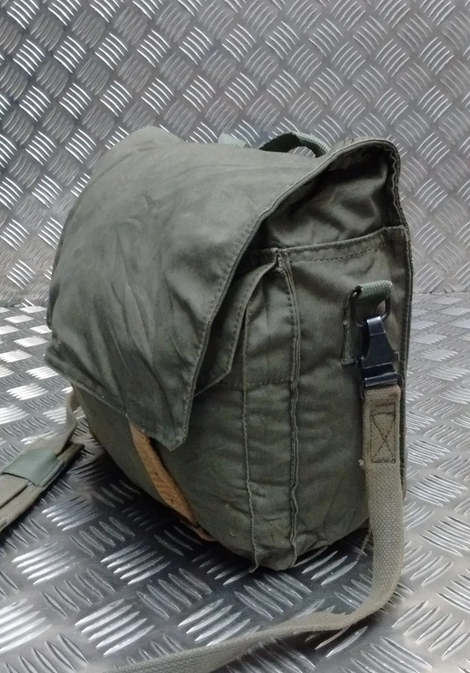 Vintage Military Issue Canvas Shoulder Bag  Mini Backpack Grey/Green G1 - Image 2 of 4