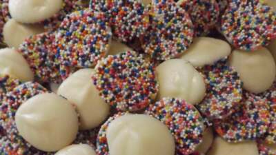 White Chocolate Nonpariels Candy (5) 1 LB Gift Boxes Free Shipping