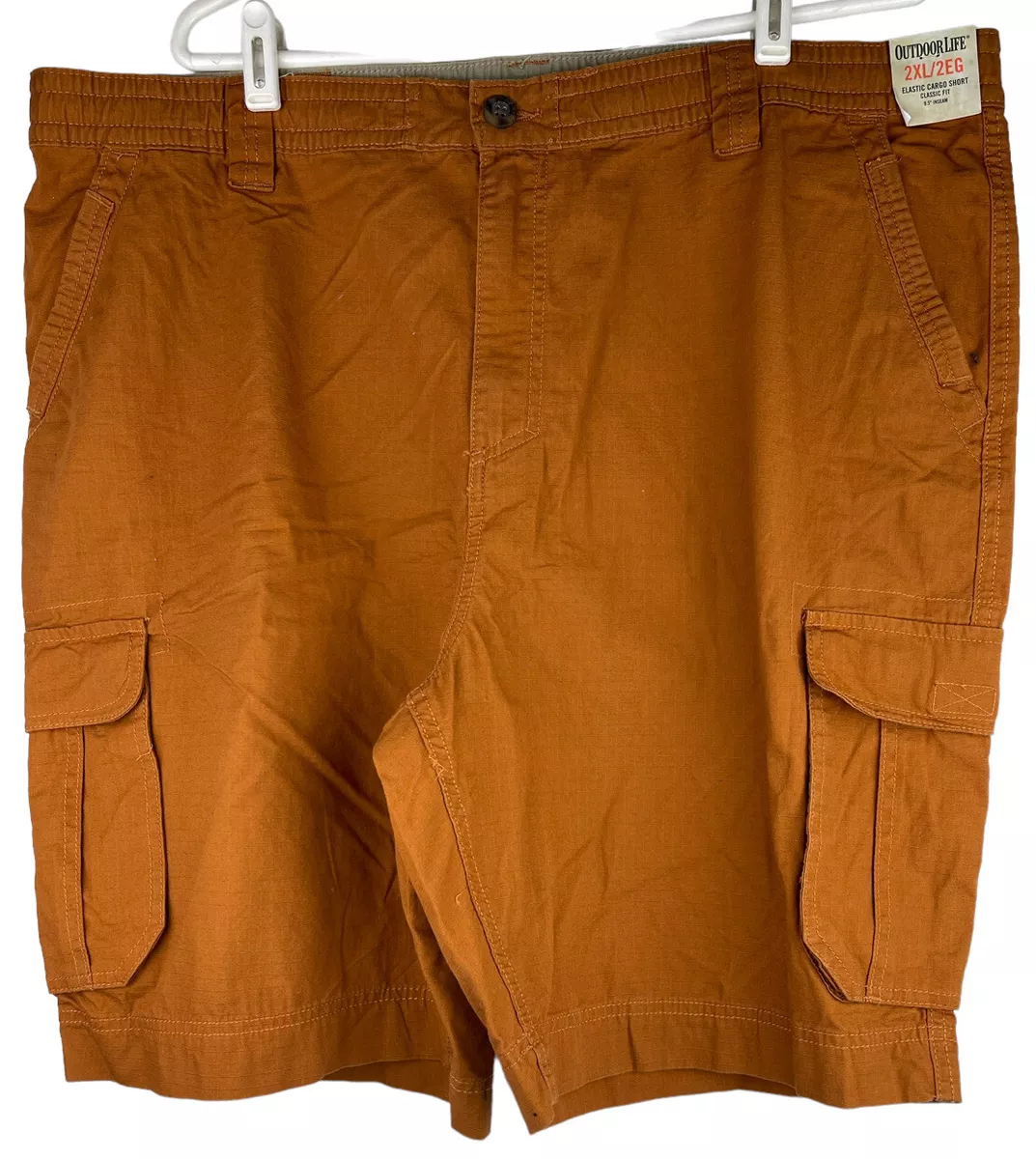 NWT Outdoor Life Sears Classic Fit Elastic Cargo Short 9 Inseam