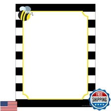 Barker Creek Designer Computer Paper, Wide Stripes With Bee, 8.5” x 11”, Deco