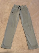 EUC Boys Under Armour ColdGear Sweatpants Light Gray Youth Large Loose Fit
