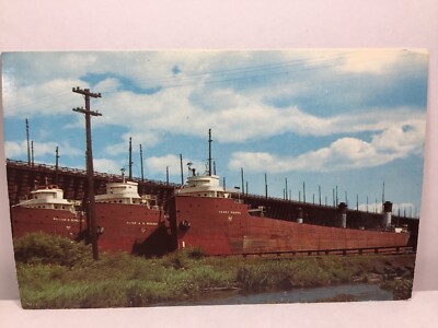 Postcard Ore Carriers William B. Schiller, Peter A B Widener, & Henry Phipps 