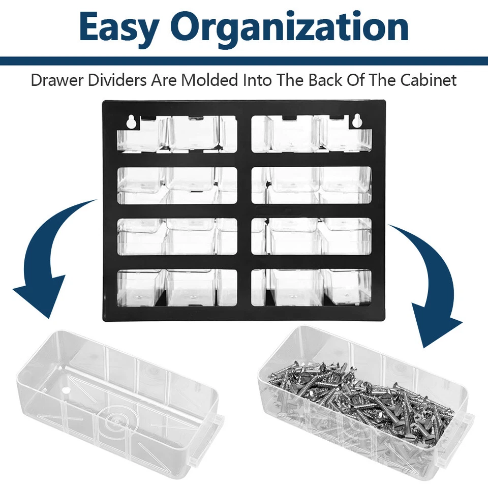 25 Drawer Plastic Small Parts Organizer Storage Hardware Craft Cabinet Nuts Bolt - Image 4 of 4