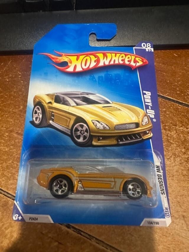 2009 Hot Wheels HW Designs Pony-Up #104 Yellow