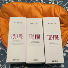 Lot Of 3 MAELYS TOO-FINE Face Sculpting Serum  .5 oz / 15 ml  Ea And Orange Bag