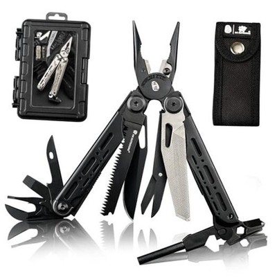  19 In 1 Pocket Multi Tool, Stainless Steel Multitools Pliers with Fire Black