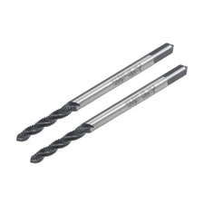 2PACK M2.5x0.45 Spiral Flute Tap Metric Machine Thread Tap HSS Nitriding Coated