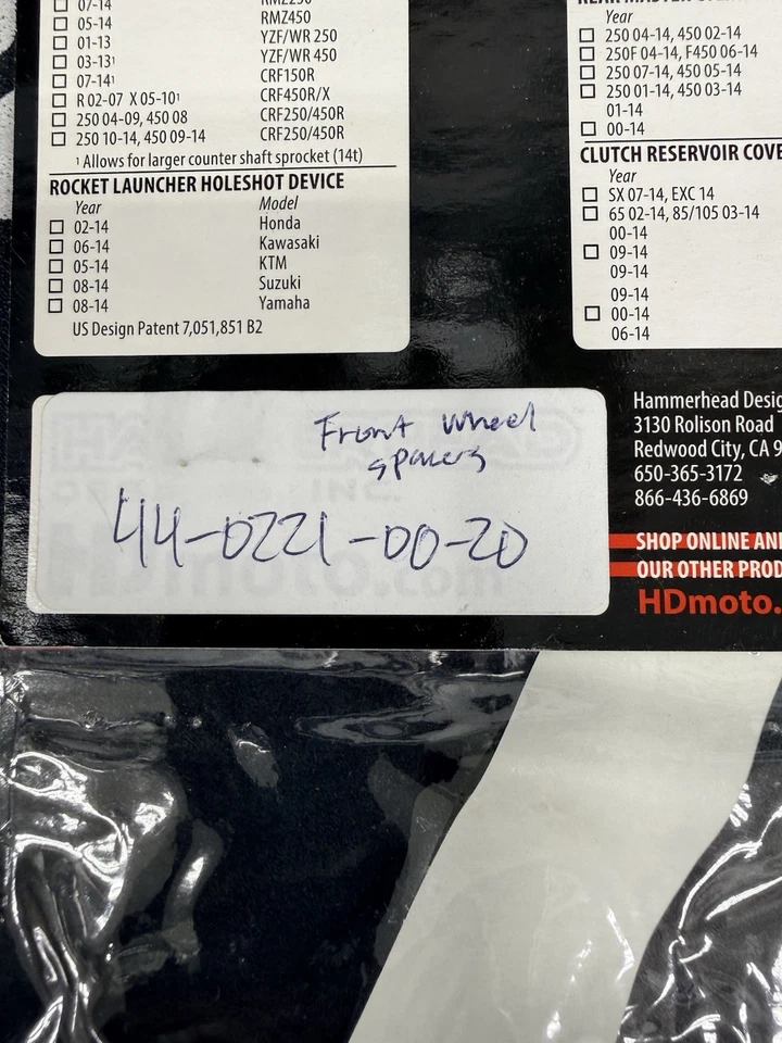 ¡NUEVO! Separadores de rueda delantera Hammerhead Designs Yamaha - azul 44-0221-00-20 YZ250 YZ Foto 4 de 4