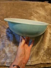 Pyrex 024 2 qt Vintage Turquoise Mixing Bowl Bakeware Worn paint