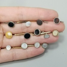 Vintage Mixed Lot Shirt Tuxedo Button Stud Mother of Pearl Silver Tone Gold Tone