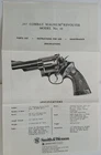 SMITH&WESSON COMBAT MAGNUM REVOLVER MODEL 19 357 MAG.CAL INSTRUCTIONS/SPEC SHEET