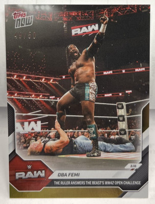 Oba Femi 2026 Topps Now WWE The Ruler v Beast's WM42 Challenge #31 Gold Foil /50