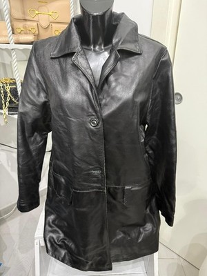 Jacke Mantel Damen Leder schwarz Gr. S cod. AM72
