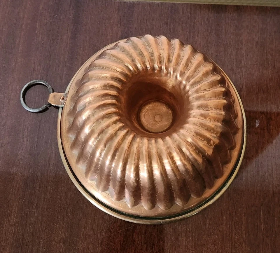 Ancien Petit Moule Cuivre Étamé Kouglof XIXe 14,5cm Déco Cuisine Collection - Photo 3/4