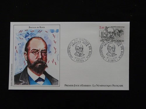 FDC France 1982 medicine Robert Koch Nobel prize