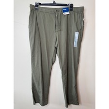 Old Navy Straight Leg Pants Olive Green Drawstring Twill