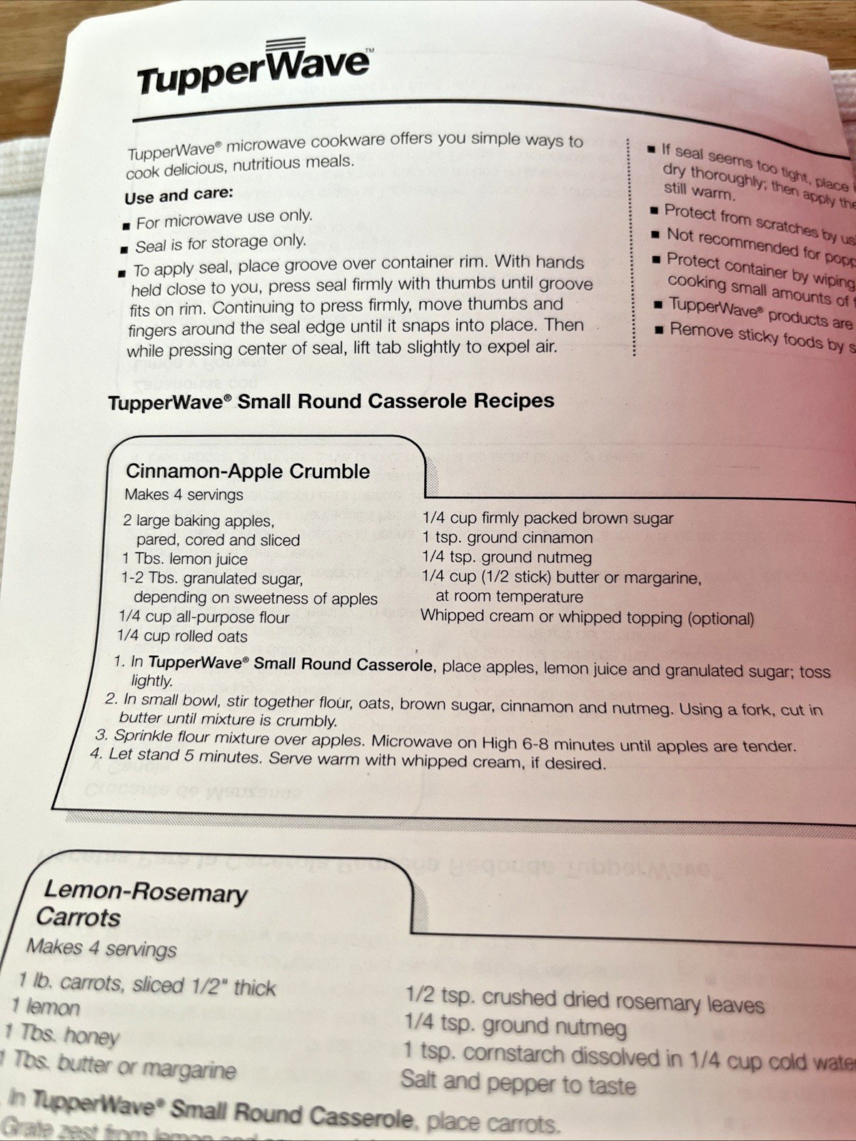 Tupperware Microwave Steamer Cookware 3 pcs Rectange 9" x 6" Cranberry w/Recipes