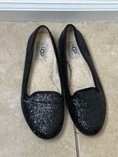 UGG Australia Alloway Glitter Black Sparkling Slippers Size 7