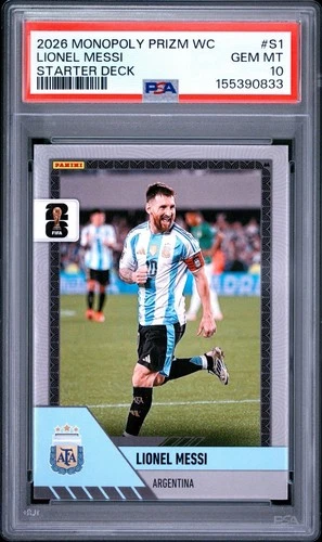 💎 POP 4 PSA 10 GEM MINT Lionel Messi 2026 FIFA World Cup Monopoly Prizm 🔥