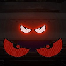 1x Red Big Eyes Car Sticker Wall Sticker Cartoon 3d Decal Sticker For Bike Car