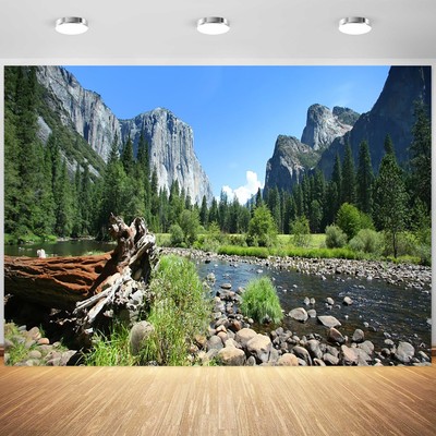 7x5ft Mountain Backdrop Mountains Lake Forest Landscape Photography Backgroun...