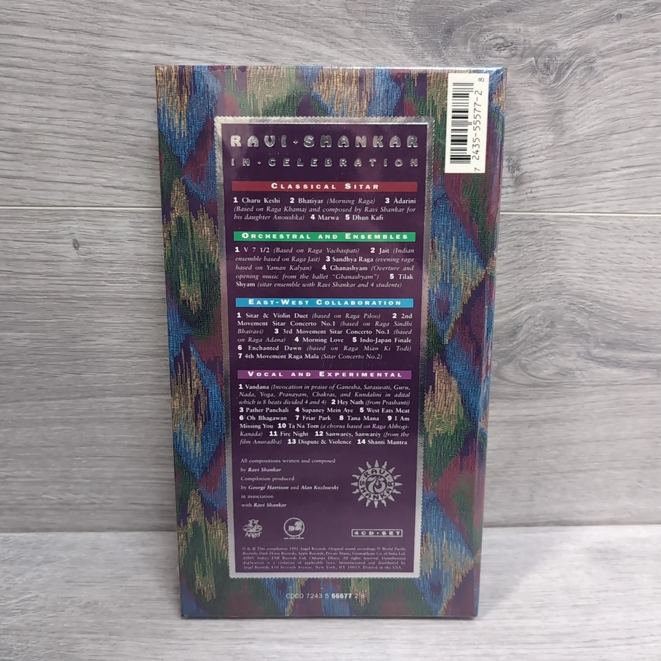 NEW Ravi Shankar - In Celebration - 4CD Set Boxset Digibook - 1995 Angel Records Foto 3 de 4